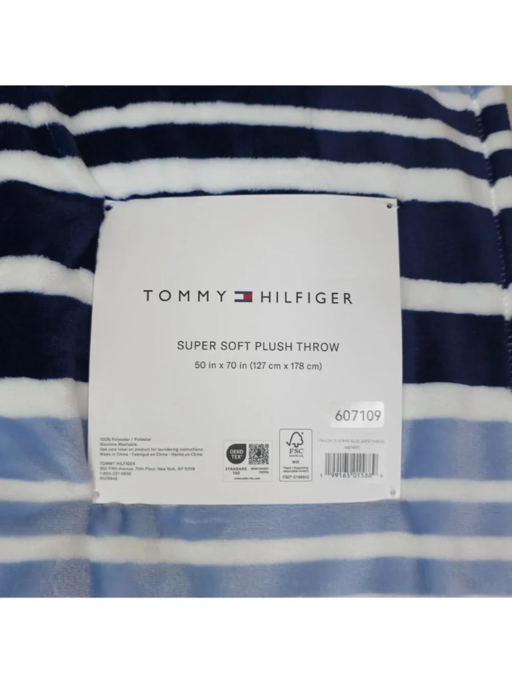 Tommy Hilfiger Super Soft Plush Throw Blanket 50